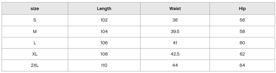 Size guide for Rose Dream Straight-Leg Sweatpants