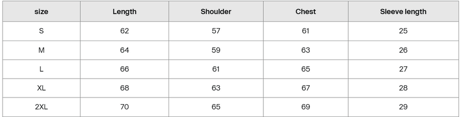 Size guide for Vamillion Cross Reverse Boxy T-Shirt
